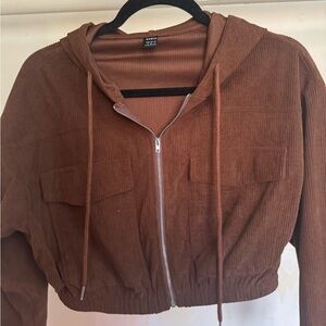 SHEIN Brown Corduroy Utility Jacket